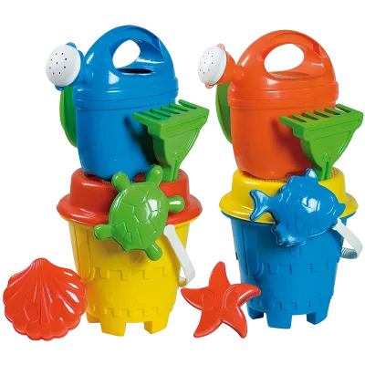 Velká sada na písek Hrad - modrá konvička