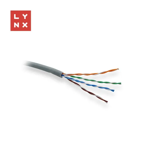 LYNX UTP kabel Cat5e, LSOH, celoměděný, vnitřní, šedý, box 305m