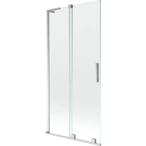 MEXEN/S Velar L dvoukřídlá posuvná vanová zástěna 90 x 150, transparent, chrom 896-090-003-01-01