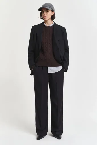 KALHOTY GANT WOOL BLEND PULL ON PANTS BLACK