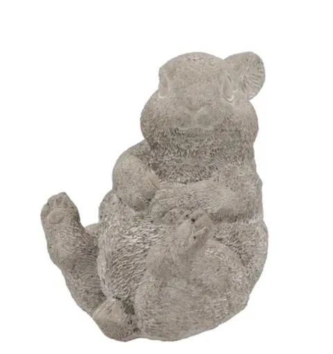 Šedá cementová dekorace sedící králíček Sitting Rabbit - 12*8*11 cm 521510
