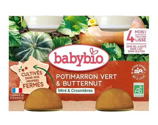 Babybio Zelená a máslová dýně 2x130 g