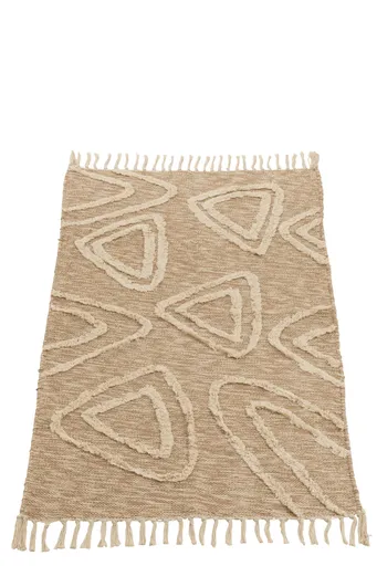 Béžový bavlněný kobereček Ulla s třásněmi - 105*61 cm 33999