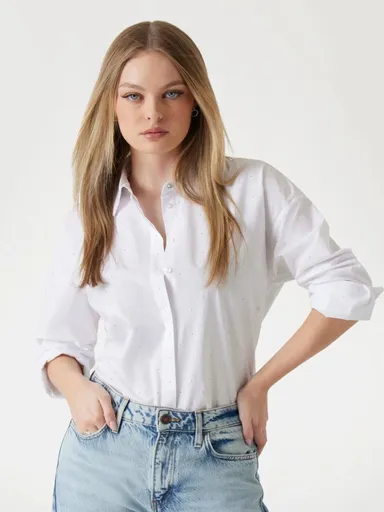 Guess dámská bílá košile W5GH42WGWS0 M