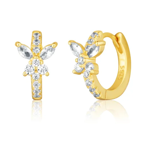 JVD Třpytivé pozlacené náušnice Motýlci se zirkony SVLE0798SH2GO00