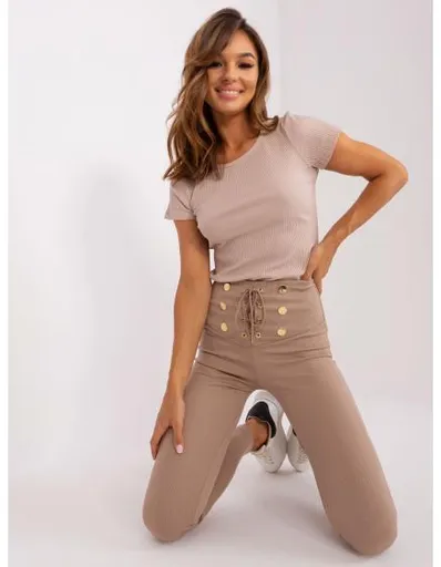 Dámské legíny s knoflíky OCH BELLA béžové