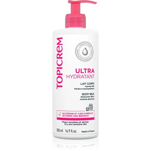 Topicrem UH BODY Ultra-Moisturizing Body Milk hloubkově hydratační tělové mléko pro suchou a citlivou pokožku 500 ml