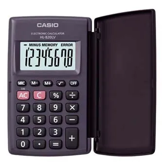 Casio Kalkulačka HL 820LV BK, černá, kapesní, osmimístná