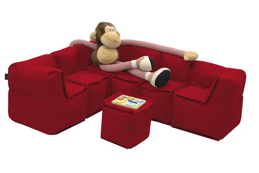 Textilní dětská modulová sestava MODULTEX KIDS pro 6 osob (červená)