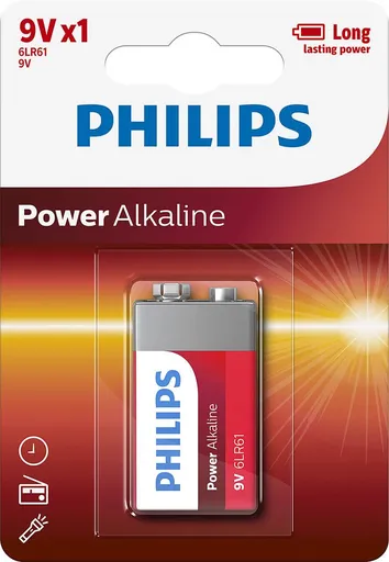 Philips Baterie PowerLife alkalická 9V 1ks,Philips Baterie PowerLife alkalická 9V 1ks