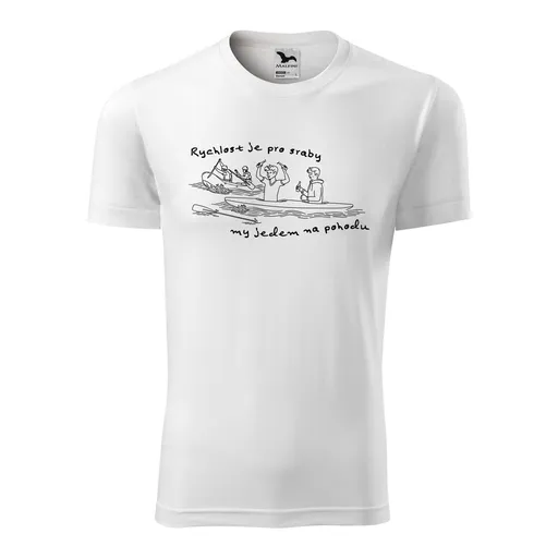 Bontis Tričko s potiskem "Rychlost je pro sraby" - Bílá | XL