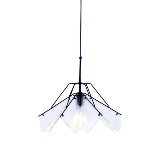ACA Lighting závěsné svítidlo 1XE27 bílá akryl + černý kov D45XH120CM ORIGAMI EF39P145WH