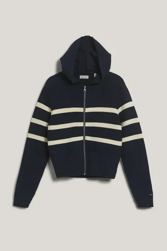 SVETR GANT STRIPED BRETON KNIT SWEATER EVENING BLUE