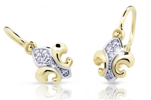 Cutie Jewellery Zlaté dětské bicolor náušnice C2219-10-10-X-1