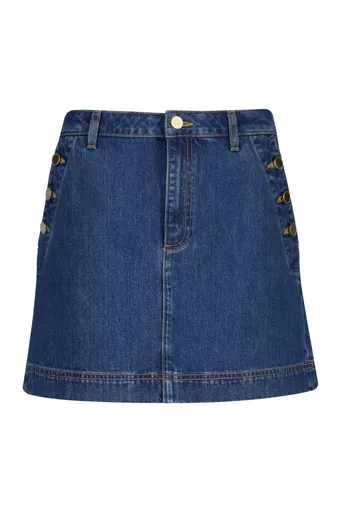 SUKNĚ GANT DENIM NAUTICAL MINI SKIRT MID BLUE