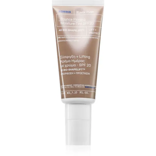 Korres Black Pine 4D Bounce tónující hydratační krém pro zpevnění pleti SPF 20 40 ml