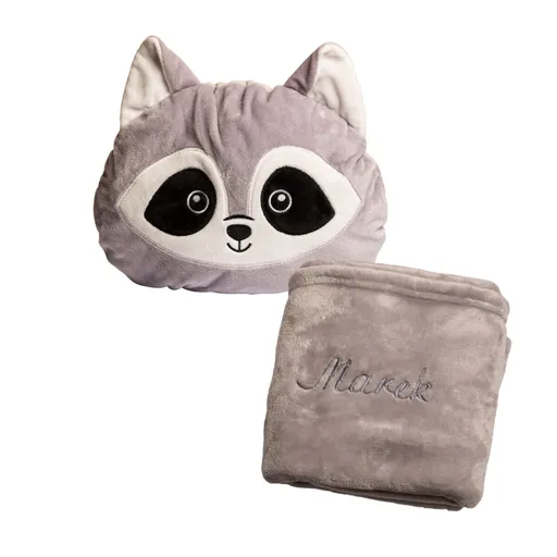 Plyšový polštářek 2v1 Mýval s výšivkou