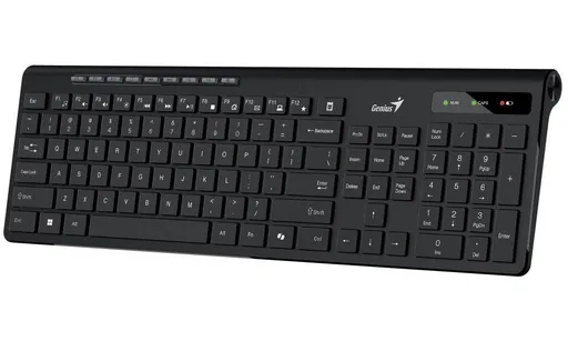 Genius Slimstar 7230 Klávesnice, bezdrátová, 2,4GHz, mini USB přijímač, CZ+SK layout, Copilot klávesa, černá