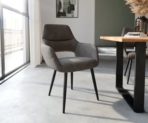 Jídelní židle Yago-Flex s područkami zúžená podnož černá