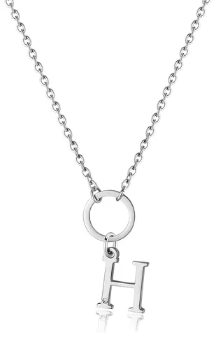 S'Agapõ Dámský ocelový náhrdelník s písmenem H Happy SHAC72