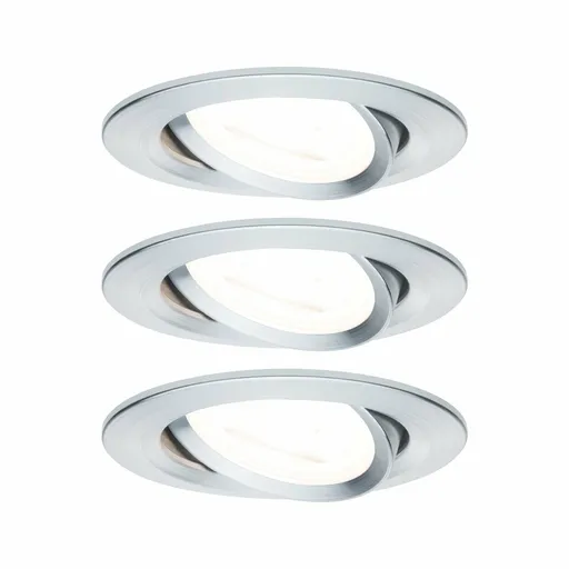 PAULMANN Vestavné svítidlo LED Nova kruhové 3x6,5W GU10 hliník broušený nastavitelné 934.33 P 93433