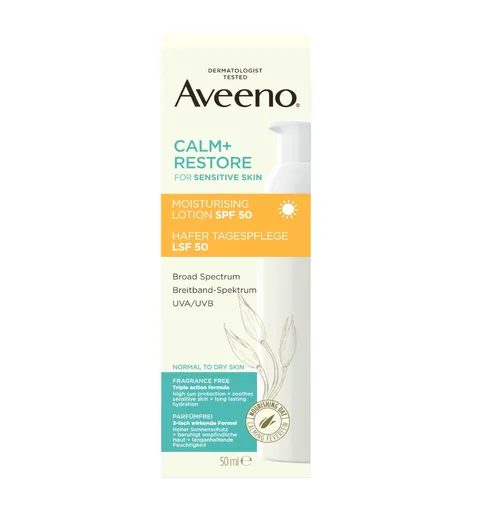 Aveeno Calm+Restore Hydratační mléko SPF50 50 ml