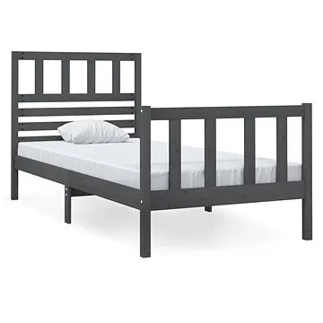 Rám postele šedý masivní dřevo 75 × 190 cm Small Single, 3101115 (3101115)