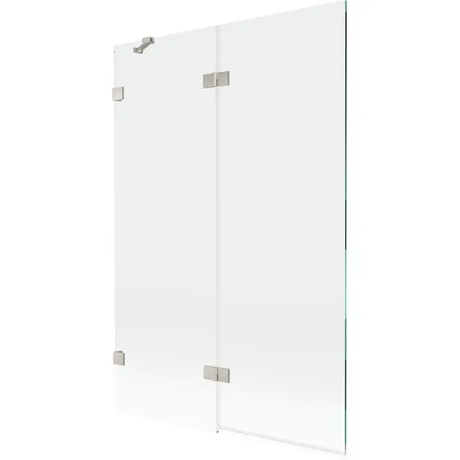 MEXEN/S Lunar vanová zástěna 2-křídlová levá 120 x 150, transparent, nikl kartáčovaný 897-120-100-97-00-L
