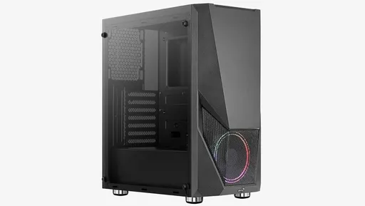 AEROCOOL skříň Zauron Saturn FRGB ML G, Mid tower, 2x USB 3.0, 2x audio, 1x 120mm FRGB Fan, bez zdroje