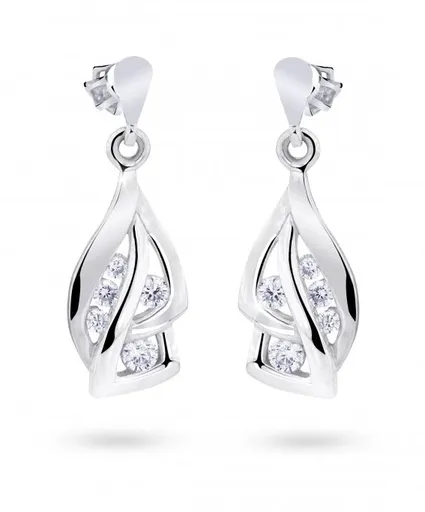 Cutie Jewellery Luxusní náušnice z bílého zlata s třpytivými zirkony Z8045-30-10-X-2