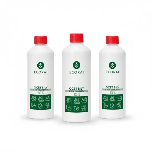 Ecorai Ocet bílý 10 % s vůní eukalyptu 3 x 1 l výhodné balení