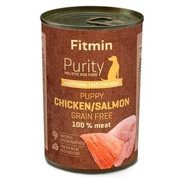 Fitmin Purity Konzerva kuřecí s lososem pro štěňata 400 g (8595237018826)