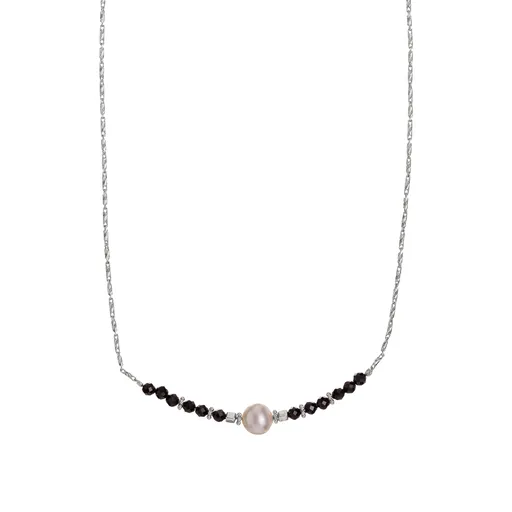 Alisia Stříbrný náhrdelník s korálky spinelu a pravou perlou AL4109-Argento-Spinello