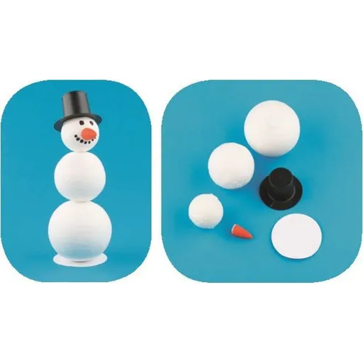 Komponenty k výrobě sněhuláka z buničiny