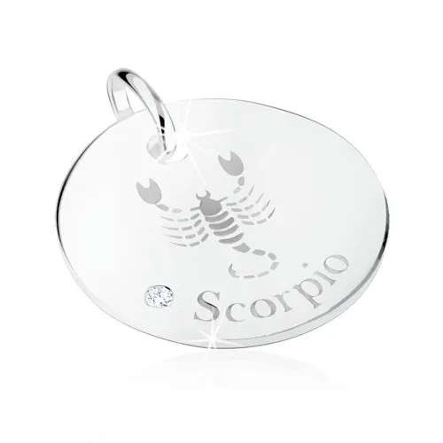 Stříbrný přívěsek 925, znamení ŠTÍR, čirý zirkon, zrcadlový lesk