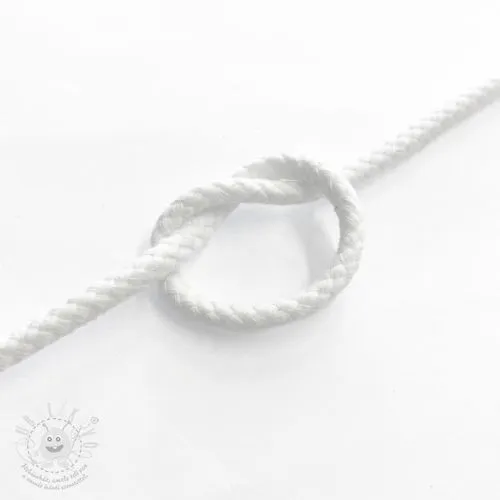 Bavlněná šňůra 5 mm white