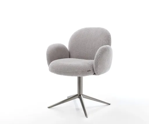Otočná židle Nube-Flex s područkami Kord stříbrnošedý Podstavec