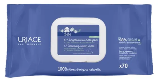 Uriage Čisticí ubrousky Bébé (1st Cleansing Water Wipes) 70 ks