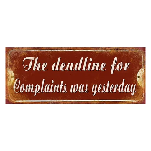 Červená nástěnná kovová cedule The Deadline - 50*1*20 cm 6Y4905