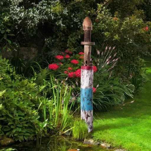 Gilde Dekorace Dřevěný maják, barevný, 94 cm