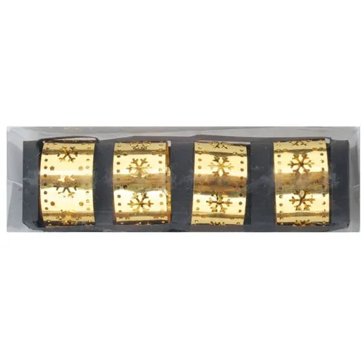 Anděl Přerov Kroužky na ubrousky kovové zlaté 4,5 cm, 4 ks