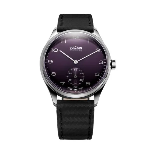 Vulcain Grand Prix - Small Second Purple - Black Carbon Leather Strap