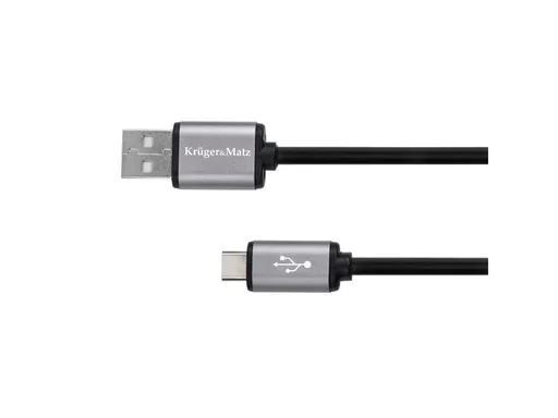 Kabel KRUGER & MATZ KM1240 Basic USB/USB-C 1,8m Black