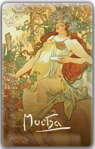 Magnet Alfons Mucha – Podzim, 54 × 85 mm