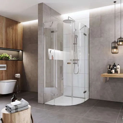 Mereo Sprchový kout, Novea, čtvrtkruh, R 550, pantový, 90x90 cm, chrom ALU, sklo Čiré CK70101Z