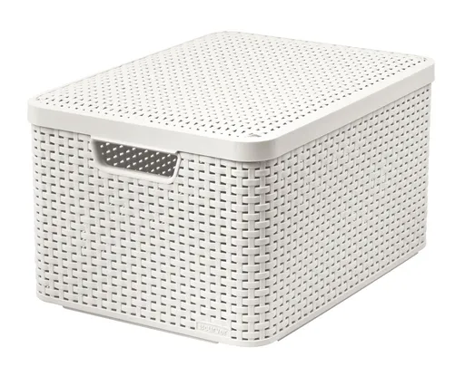 Curver Úložný box Rattan Style2 s víkem M 1 ks krémový