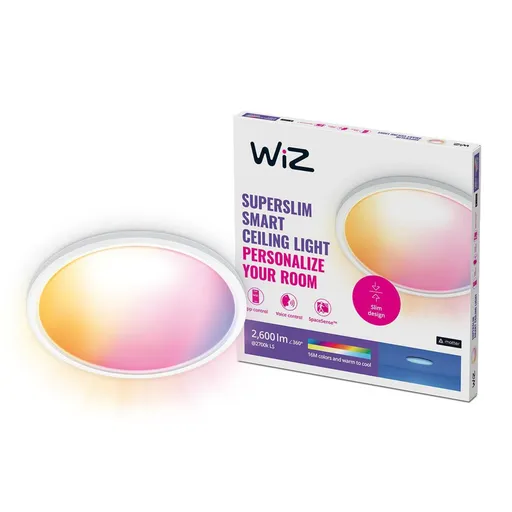 WiZ SuperSlim přisazené LED svítidlo 22W 2600lm 2700-6500K RGB IP20 42cm, bílé