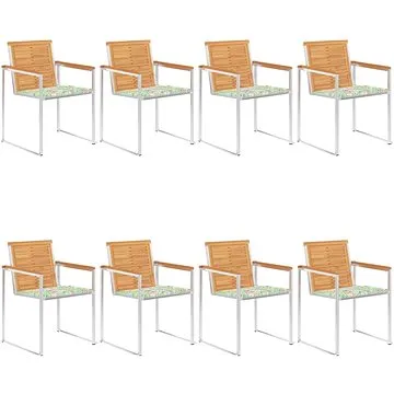 SHUMEE Židle zahradní s poduškami, teak 3078620 - 8ks v balení (3078620)
