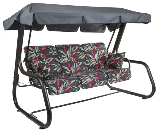 RIMINI zahradní houpačka kovová, květy, 173 x 227 x 143 cm