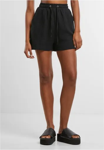 Urban Classics Ladies Musselin Shorts black - XXL